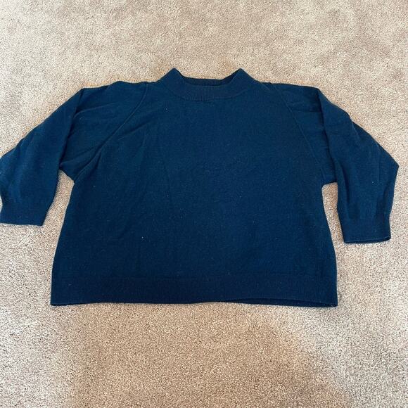J Crew Women's Crewneck Sweater Dark Blue Wool Size XS - Picture 6 of 8